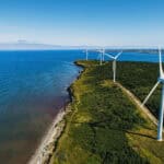 Aerial view of a wind farm