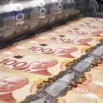 Printing canadian dollar bills on a print machine