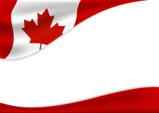 Canada day banner background design of flag