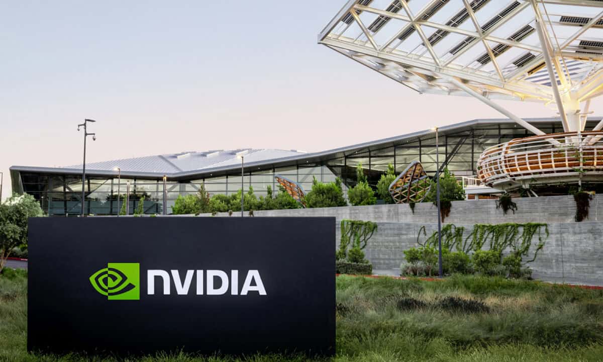 nvidia headquarters outside with black nvidia sign with nvidia logo (1)