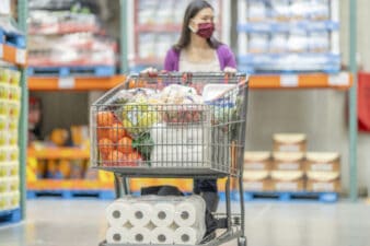 shopper buys items in bulk