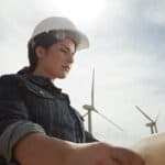 engineer at wind farm