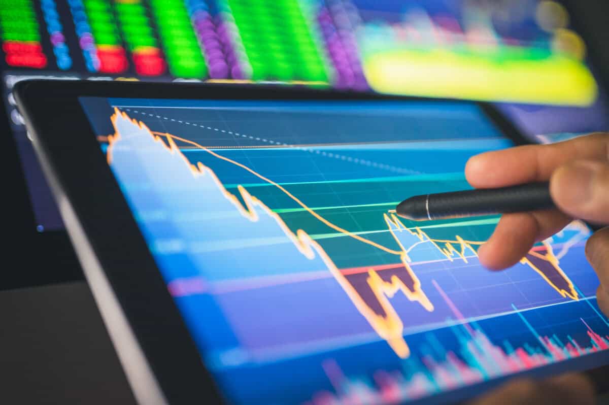 investor looks at volatility chart